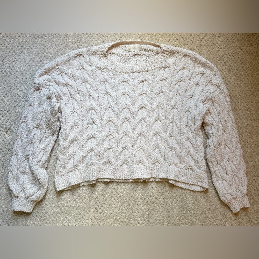 Altard state cable knit cream top